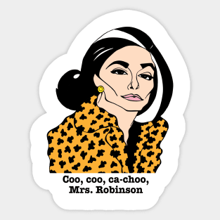 MRS. ROBINSON THE GRADUATE FAN ART Sticker